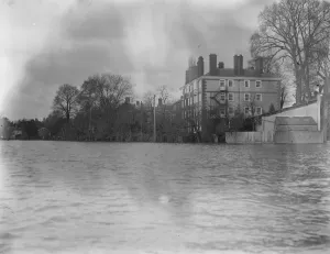 The Thames floods. Eton College recreation ground and one of the playing fields