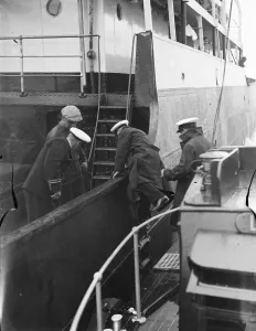 Thames pilots at Gravesend, Kent, who help ships navigate through the congested