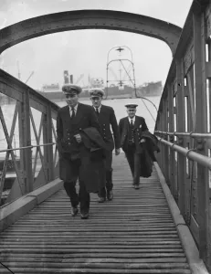 Thames pilots at Gravesend, Kent, who help ships navigate through the congested