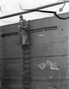 Thames pilots at Gravesend, Kent, who help ships navigate through the congested