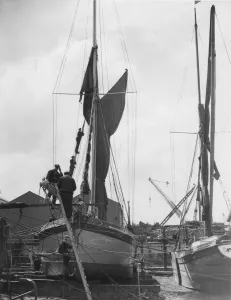 Sails Prints: Thames sailing barges Greenhithe - 1938 ?TopFoto