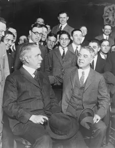 Young Men Prints: Thaws fight for his freedom. Henry Thaw ( left ) with his attorney, ex - judge Patterson