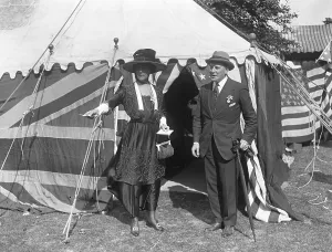 Fashion Designer Prints: At a Theatrical Garden Party are Mr Kenneth Douglas and Miss Ellis Jeffries. 30