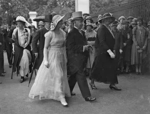 Nine thousand guests at royal garden party at Buckingham Palace. There were about