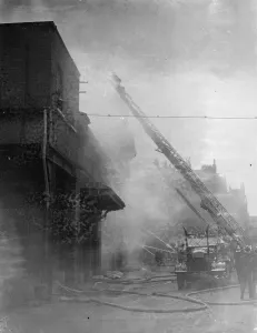 Thousands of gallons of water poared into burning railway depot. One of the biggest