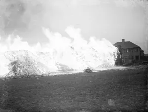 Smoke Prints: A timber fire in Welling, Kent. 1938