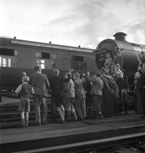 Trainspotters Club Outing Young members of the trainspotters club admire the steam