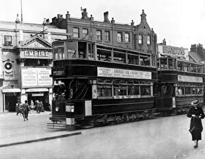 People Collection: Trams outside the Islington Empire London 1 June 1936