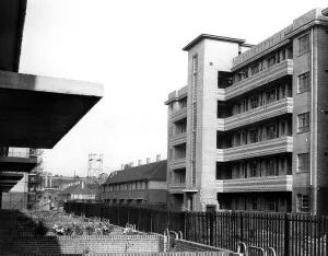 Living Conditions Prints: Transformation in east London. Since the war ended Britain has built 374