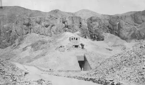 Treasure Valley. The exterior of an excavated tomb in the Valley of the Kings