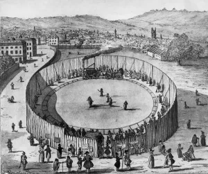 Stock Photography Prints: Trevithick Railroad at Euston Square 1809 Catchme who can By Rowlandson