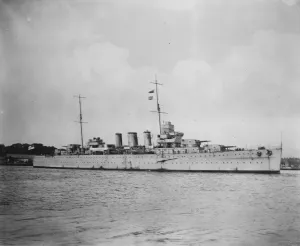Trials of Britains latest cruiser. Britains latest cruiser, HMS Cornwall
