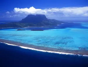 Paradise Prints: Tropical beauty. Polynesia. Bora Bora from the air