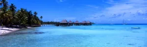 Tropical beauty. Polynesia. Rangiroa. [Panoramic image]