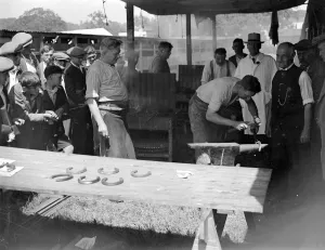 Nostalgia John Topham's Britain Prints: Tunbridge Wells Show. Shoeing class. 1934