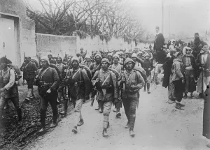 Turks claim sweeping victories in Asia Minor Turkish infantry march 5 September 1922