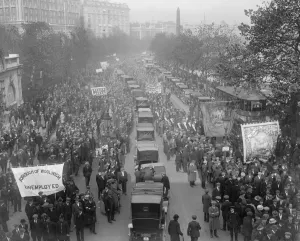 Cars Prints: Unemployed procession on the embankment 18 October 1920