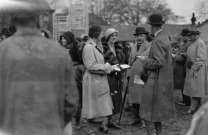 The United Hunt race meeting at Lingfield Park racecourse. Lord Denman( second