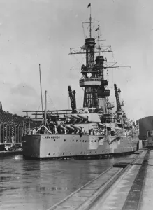 USS New Mexico passing through the Panama Canal. 1927