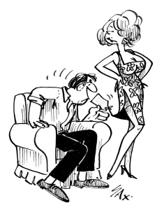 Prints of Usually paying little or no attention to political correctness, Sax cartoons are often saucy and irreverent, often a sly look at gender relations, marriage, men, women, drinking, restaurants Cartoons By Sax Prints: Usually paying little or no attention to political correctness