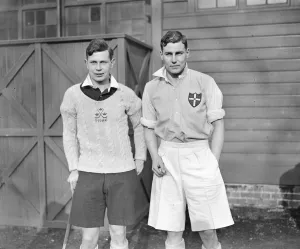 Sportsmen Prints: Varsity hockey at Beckenham, Left A J Carpenter ( Oxford ) and his brother F W Carpenter