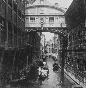 Canal Prints: Venice Bridge of Sighs Italy 1922