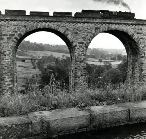 Arches Prints: Viaduct taken from towpath of simple aquaduct on the Rochdale Canal ?TopFoto