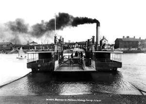 Victorian Prints: Vickers ran this steam ferry for their workmen on Walney Island, Barrow in Furness