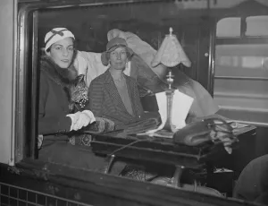 Window Prints: At Victoria Miss Sheila Beddington and Lady Powerscourt, leaving for Palestine