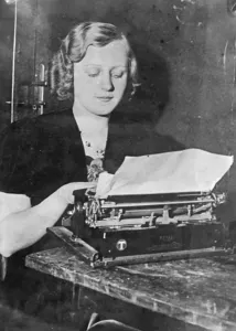 Viennas most beautiful typist. Fraulein Mary Pech who has been selected as Vienna