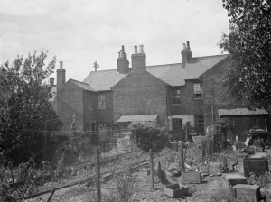 Gardens Prints: A view from the back of buildings on Cray Ford high street that are soon to be demolished