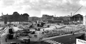 View of the Elephant and Castle where work is going on. Draper Street the site of