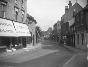Town Prints: A view looking down the High Street, Bexley, Kent