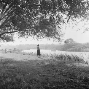 Riverbank Prints: A view of the river Thames from the village of Goring, Oxfordshire
