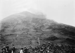 A view of Stromboli in eruption. 1924