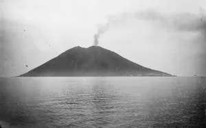 Smoke Prints: A view of Stromboli in eruption. 1924
