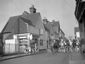 Down the village High Street The Old Surrey and Burstow Hunt met at Edenbridge