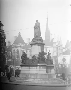 The vindication of Gladstone in the law courts. The statue of Gladstone in the Strand