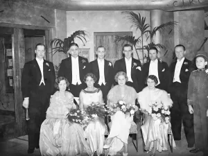 The VIP group at the opening of the Odeon cinema in Sidcup, Kent. 1936