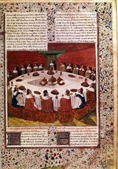 Table Collection: Vision of the Holy Grail appearing at King Arthurs Court 1470