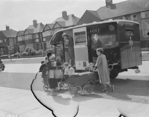 Visiting the Kent County mobile library. 1939