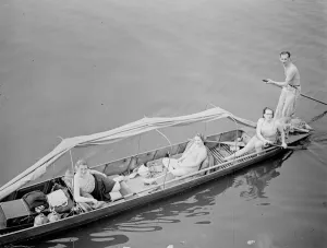 Warm work for the escort. Punts were in favour along the cool upper reaches of