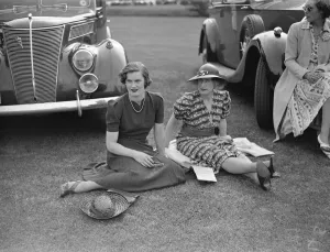 Watching the Polo at Cowdray Park at Midhurst in Sussex, Miss Veronica Harrison