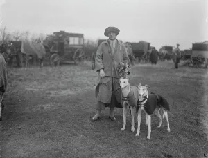 Adult Prints: The Waterloo Cup at Altcar Miss Fawcett with Fighting Force left and Falklands