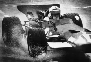 Sport Prints: Watkins Glen New York John Surtees heads into turn one during first day practice