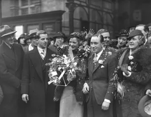 Wedding of Arthur Wragg, the jockey, and Miss Phyllis Georgina Wood at the Caxton