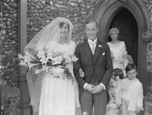 Marriage Prints: Wedding of international and former Canmbridge University hockey captain. Mr A F Leighton