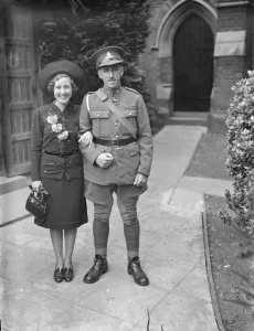 Groom Prints: The wedding of the Lampards in Mottingham, Kent. The bride and groom. 1939
