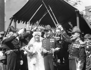 Wedding. The marriage between Lt Commander M W Noel and Miss C Startin took place