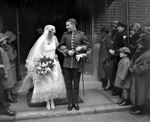 Wedding Prints: Wedding of Mr Desmond Fitzgerald (Norfolk Regt) and Miss Nesta Villiers-Stuart at Holy Trinity